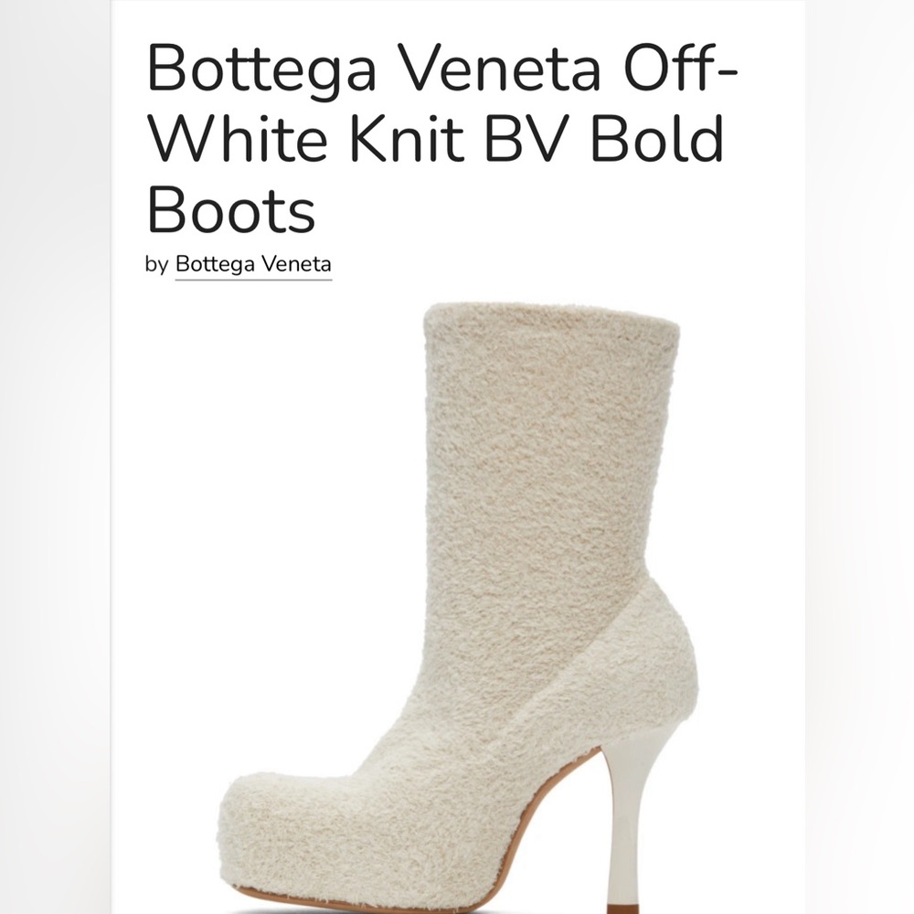 Bottega Veneta White Knit Boots